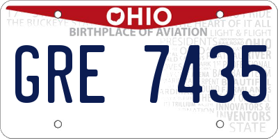 OH license plate GRE7435