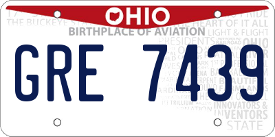 OH license plate GRE7439