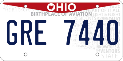 OH license plate GRE7440