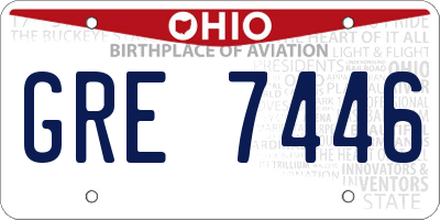 OH license plate GRE7446