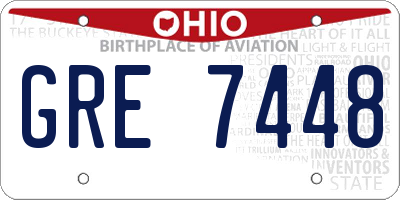 OH license plate GRE7448