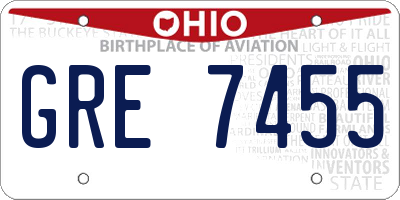 OH license plate GRE7455