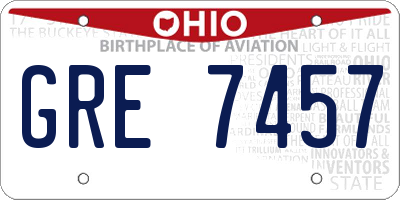 OH license plate GRE7457