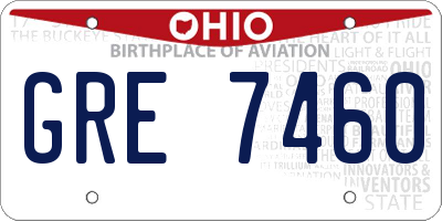 OH license plate GRE7460