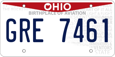 OH license plate GRE7461