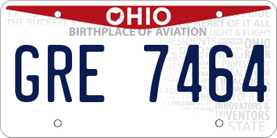 OH license plate GRE7464