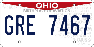 OH license plate GRE7467