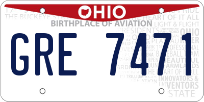 OH license plate GRE7471