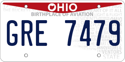 OH license plate GRE7479