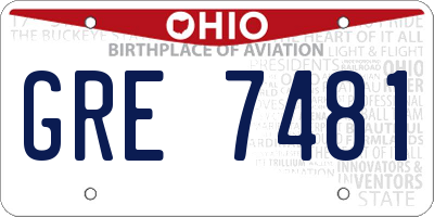 OH license plate GRE7481