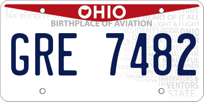 OH license plate GRE7482