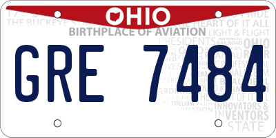 OH license plate GRE7484