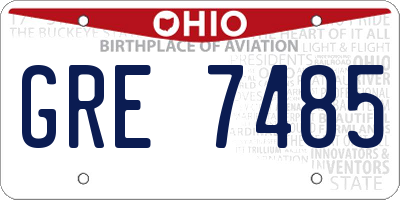 OH license plate GRE7485