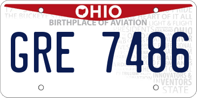 OH license plate GRE7486