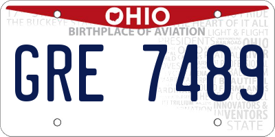 OH license plate GRE7489