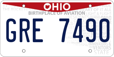 OH license plate GRE7490