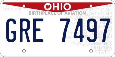 OH license plate GRE7497