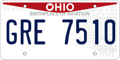 OH license plate GRE7510