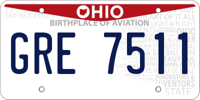 OH license plate GRE7511