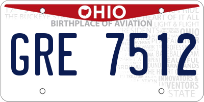 OH license plate GRE7512