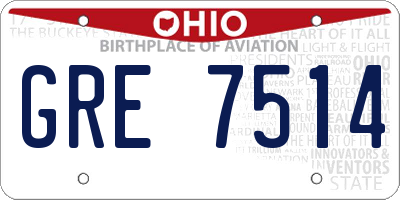 OH license plate GRE7514