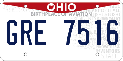 OH license plate GRE7516