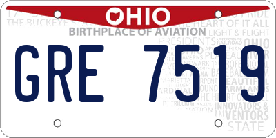 OH license plate GRE7519