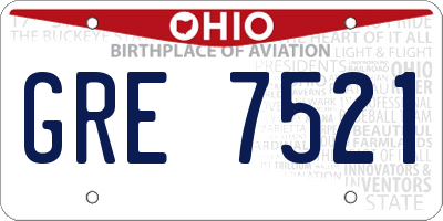 OH license plate GRE7521