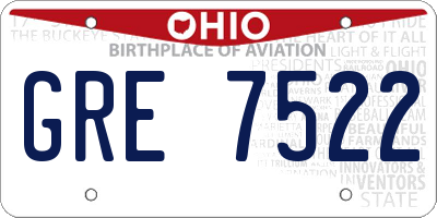 OH license plate GRE7522