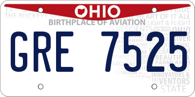 OH license plate GRE7525