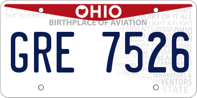 OH license plate GRE7526