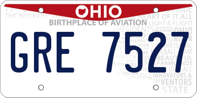 OH license plate GRE7527