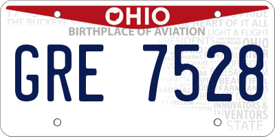 OH license plate GRE7528