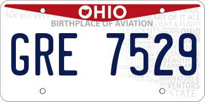 OH license plate GRE7529