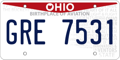 OH license plate GRE7531