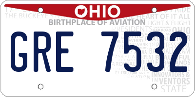 OH license plate GRE7532