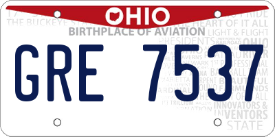 OH license plate GRE7537