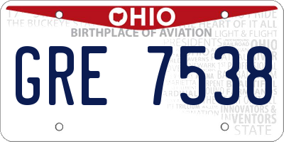 OH license plate GRE7538