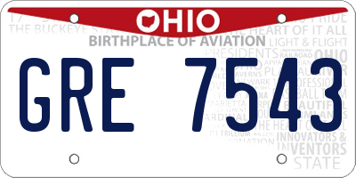 OH license plate GRE7543