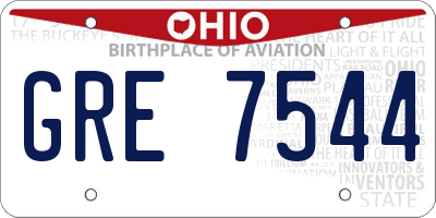 OH license plate GRE7544