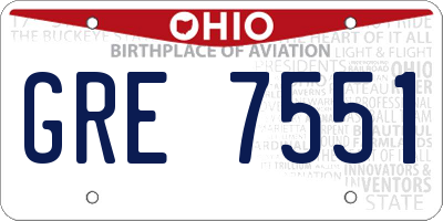 OH license plate GRE7551