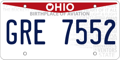 OH license plate GRE7552
