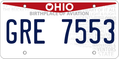 OH license plate GRE7553