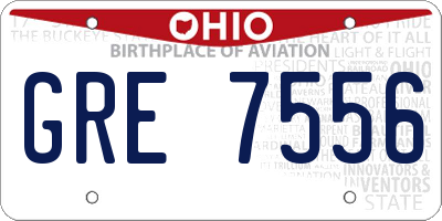 OH license plate GRE7556