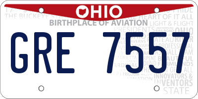 OH license plate GRE7557