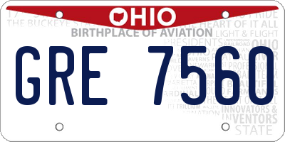 OH license plate GRE7560