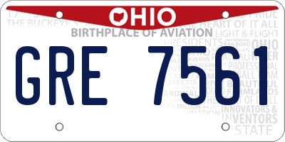 OH license plate GRE7561