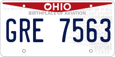 OH license plate GRE7563