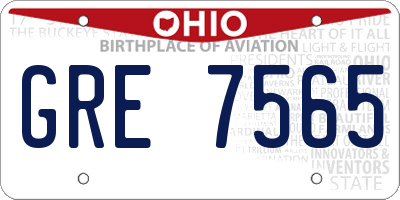 OH license plate GRE7565