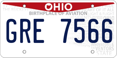 OH license plate GRE7566